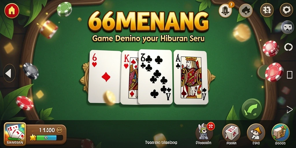 Tampilan gameplay seru dalam permainan domino 66MENANG.