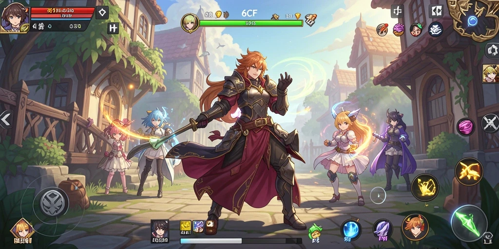 Tampilan gameplay menakjubkan dari 6CF dengan karakter anime ikonik.