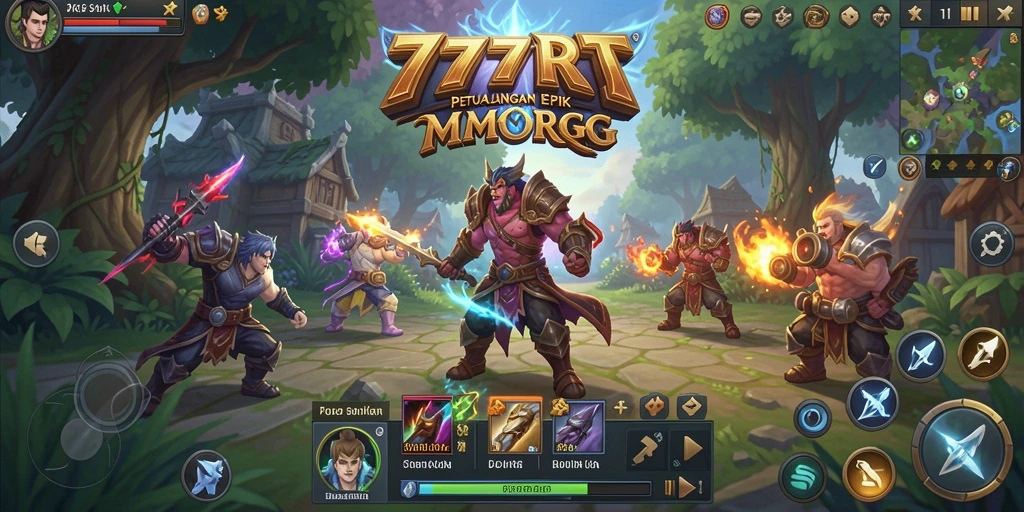 Gameplay menarik 777RT dalam dunia MMORPG yang luas.