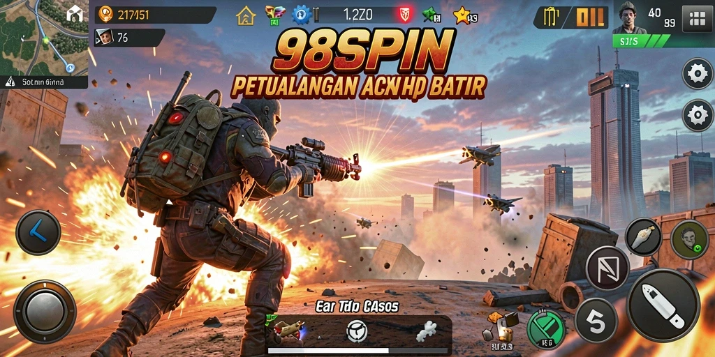 Screenshot utama 98SPIN menampilkan aksi seru dan grafis menarik.