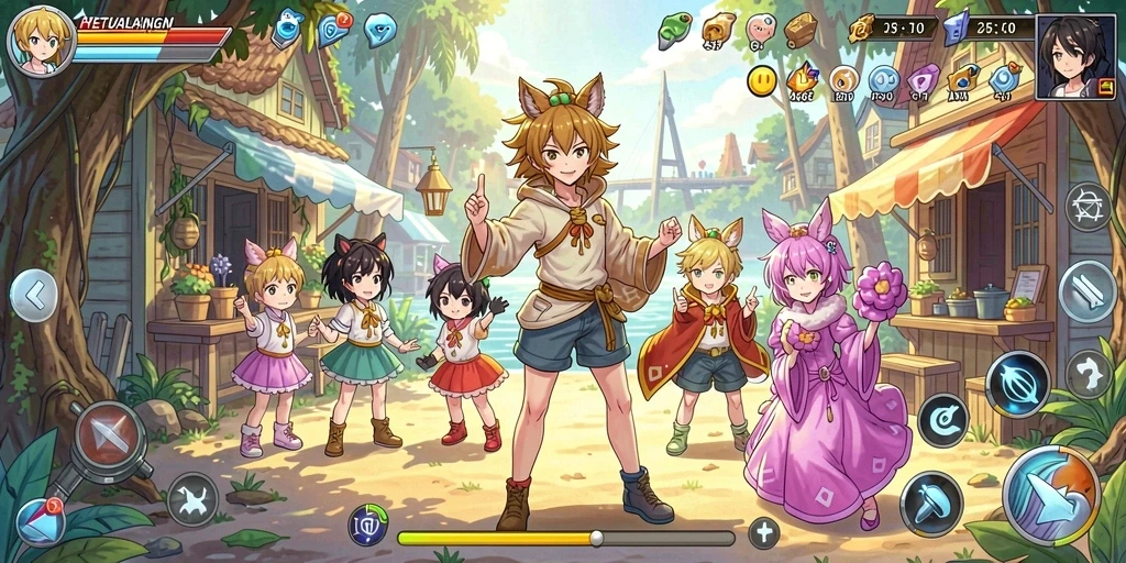 Tampilan seru gameplay <strong>AA62</strong> yang menampilkan petualangan anime.