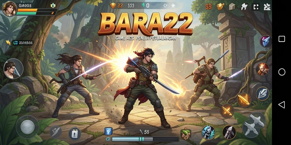 Tampilan gameplay BARA22 yang seru dan penuh aksi.