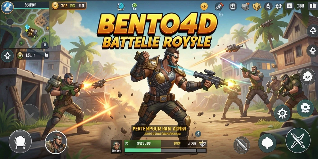Screenshot gameplay BENTO4D yang menunjukkan aksi pertempuran intens.