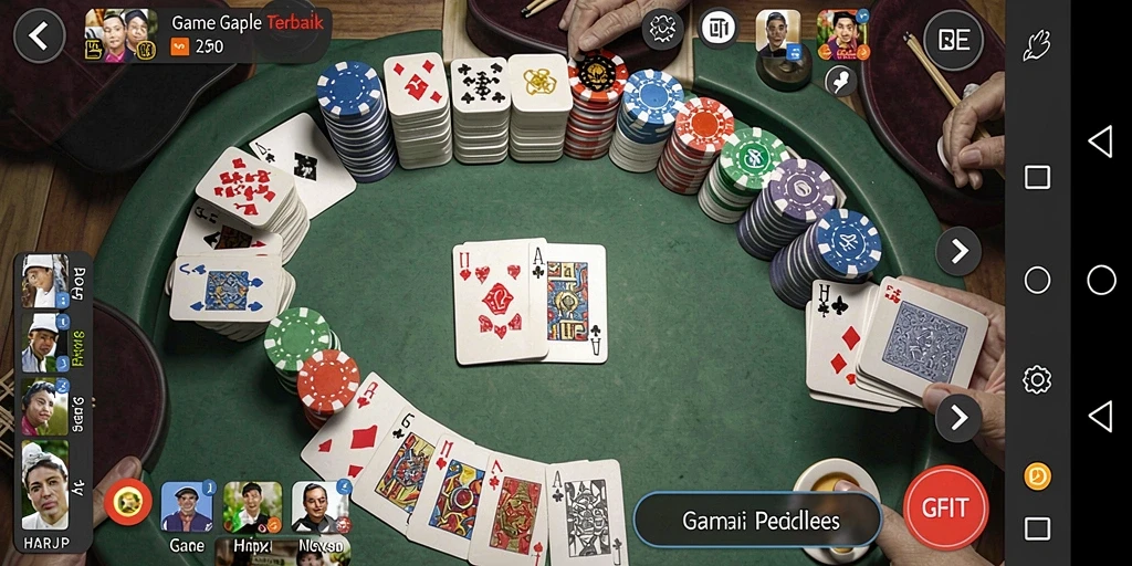Screenshot gameplay <strong>HARAPJP</strong> menampilkan suasana seru permainan Gaple.