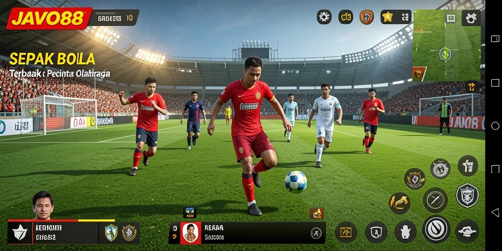 Gameplay menarik dari JAVO88 menampilkan aksi sepak bola yang seru dan mendebarkan.