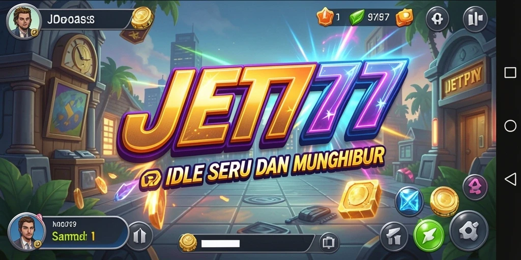 Tampilan menarik dari gameplay Idle JET77 dengan berbagai karakter.