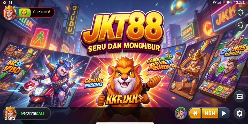 Tangkapan layar JKT88 menampilkan aksi seru dalam permainan arcade.