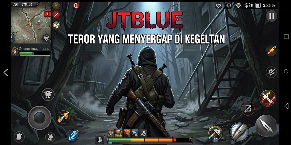 Screenshot JTBLUE menampilkan suasana menegangkan dalam gameplay.