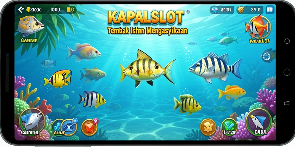 Tampilan screenshot KAPALSLOT menampilkan aksi menembak ikan yang seru dan penuh warna.