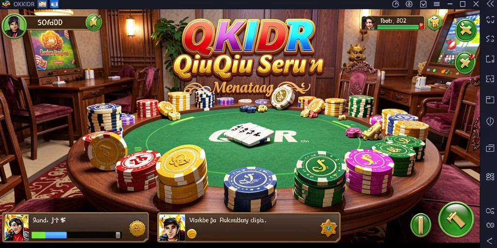 Tangkapan layar gameplay QiuQiu yang mengasyikkan di OKIDR.