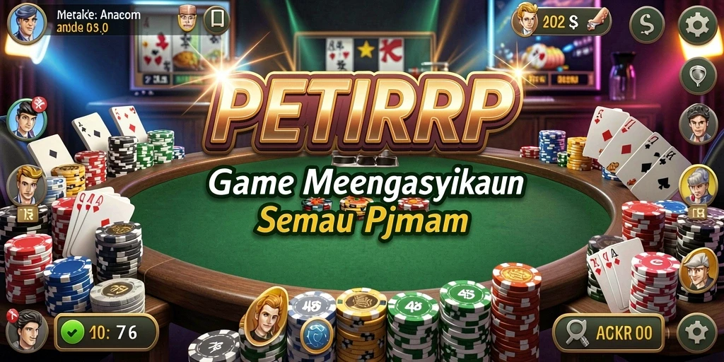 Tampilan gameplay Poker yang mendebarkan di PETIRRP.