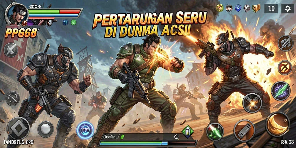 Tampilan seru gameplay PGG68 dengan pertarungan yang mendebarkan.