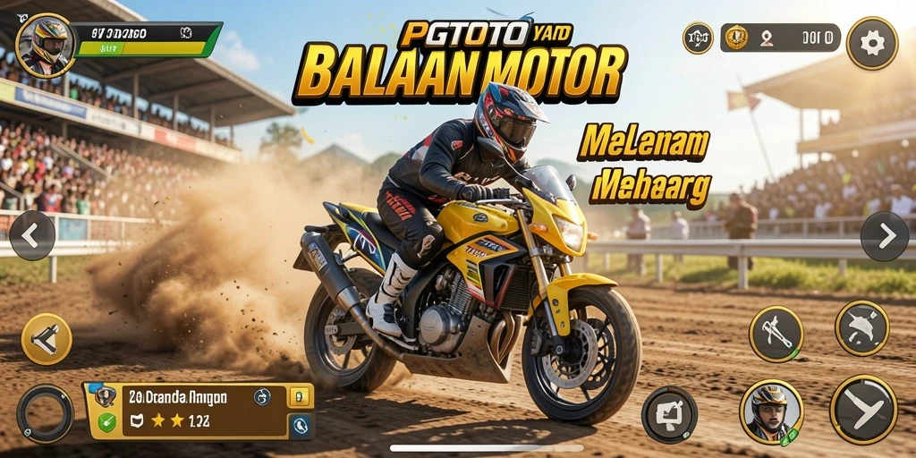 Gameplay PGTOTO yang mendebarkan dengan aksi balapan motor.