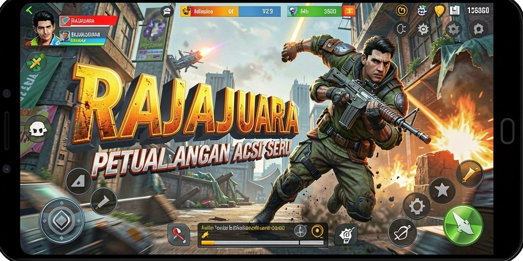 Tampilan aksi seru dalam gameplay RAJAJUARA yang menegangkan.