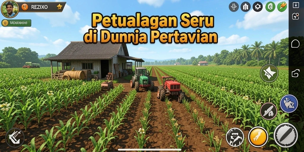 Tampilan gameplay menarik di dunia pertanian REZIXO.
