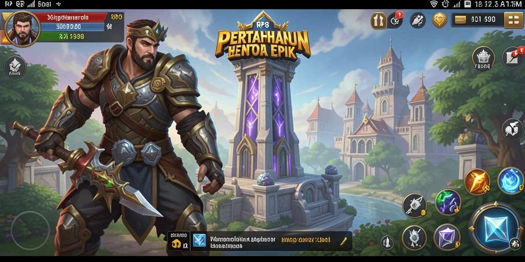 Gameplay intense menara pertahanan dengan strategi mendebarkan.