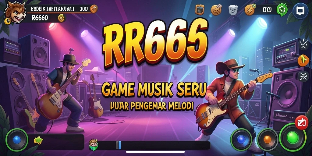 Tangkapan layar dari gameplay RR666 yang menampilkan aksi musik yang seru.