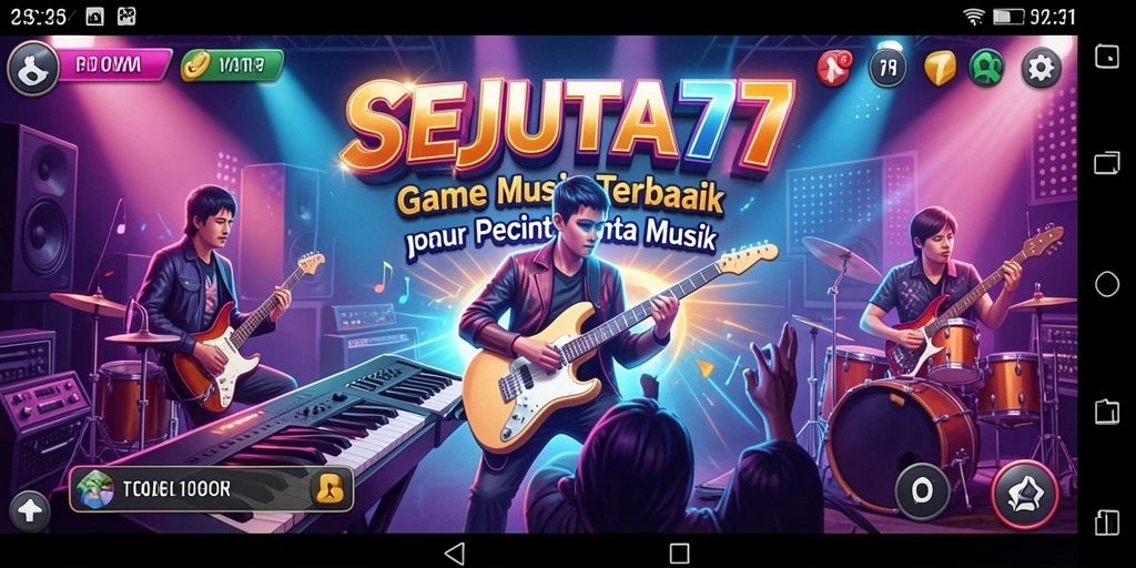 Tampilan gameplay SEJUTA77 yang menarik dengan banyak pilihan lagu.