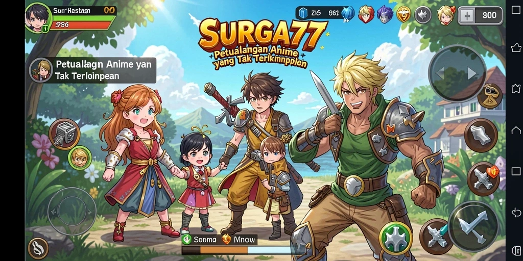 Gameplay SURGA77 yang penuh aksi dan karakter anime yang menarik.