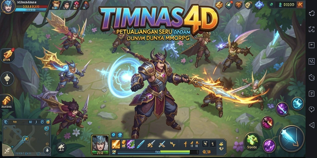 Screenshot gameplay TIMNAS4D yang menampilkan pertarungan epik dalam dunia MMORPG.